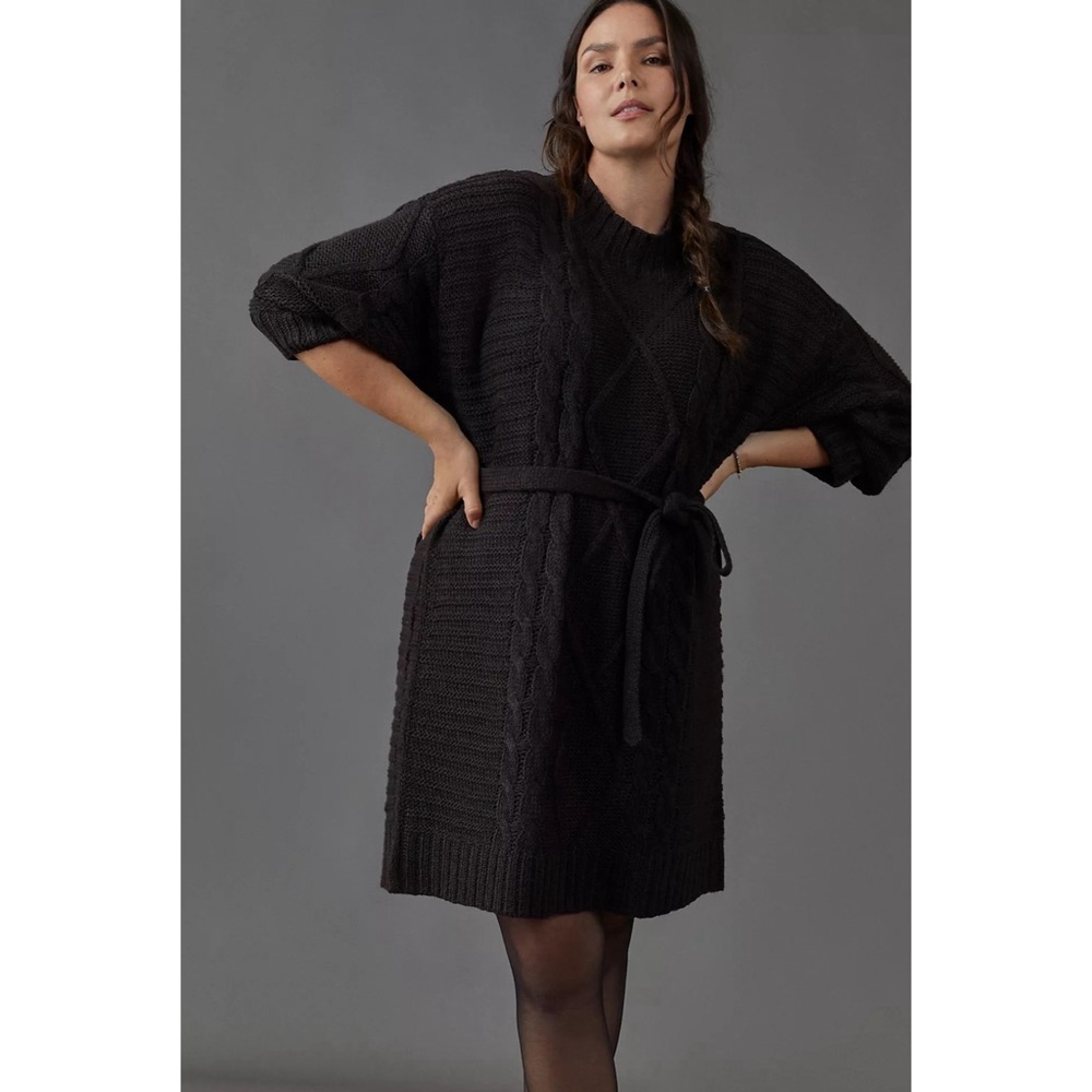 Anthropologie Amadi Leah Cable Knit Sweater Dress NWT SZ 1X